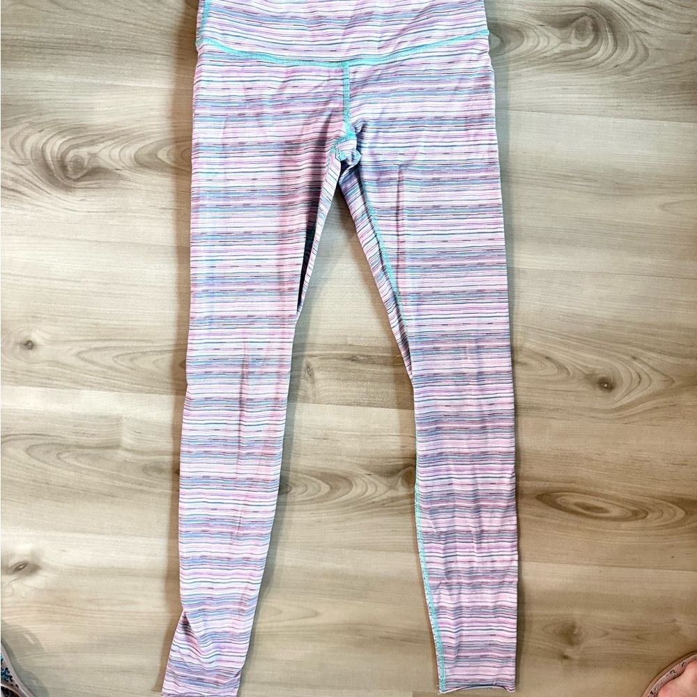 Lululemon Wunder Under | Pastel Striped Leggings | Low Rise | Size 6